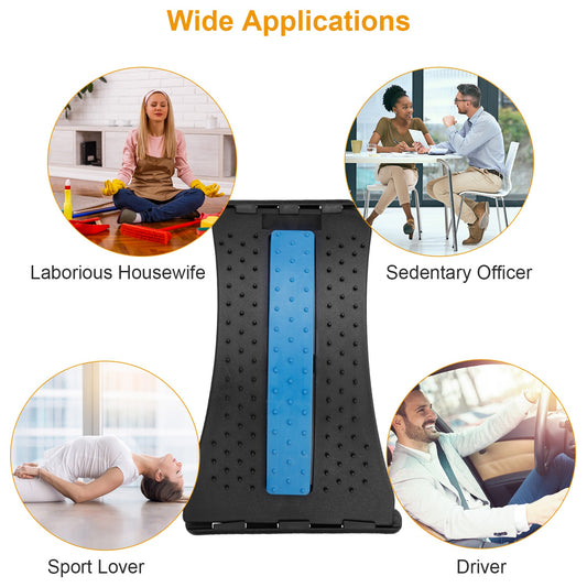Back Massage Stretching Device Multi-Level Lumbar Spinal Support Stretcher Herniated Disc Upper Lower Back Pain Relief
